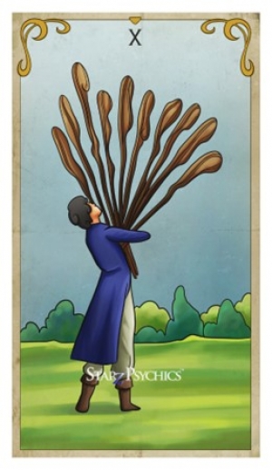 Tarot Card of the Day - Ten of Wands — Starz Psychics spiritual blog, psychic insights