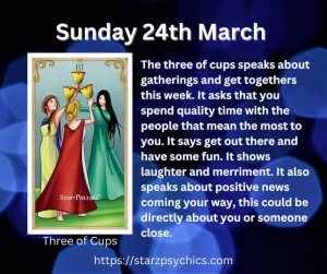 Daily Tarot Card Message Sunday 24th March 2024 — Starz Psychics spiritual blog, psychic insights