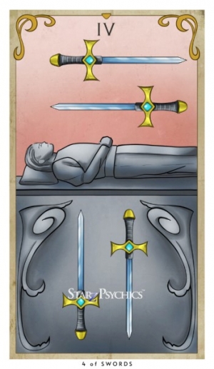 Tarot Card of the Day - Four of Swords — Starz Psychics spiritual blog, psychic insights