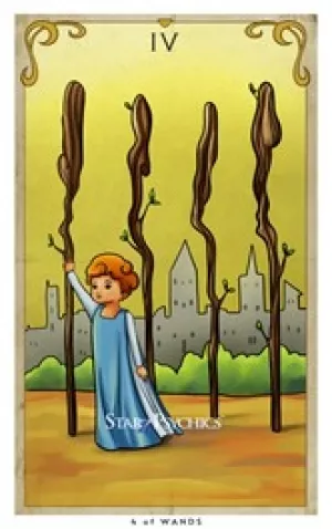Tarot Card of the Day - 4 Of Wands