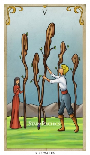 Tarot Card of the Day - Five of Wands — Starz Psychics spiritual blog, psychic insights