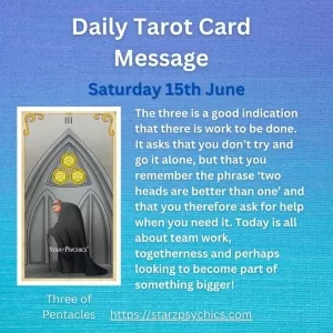 Tarot Card Message For Today - Three of Pentacles 