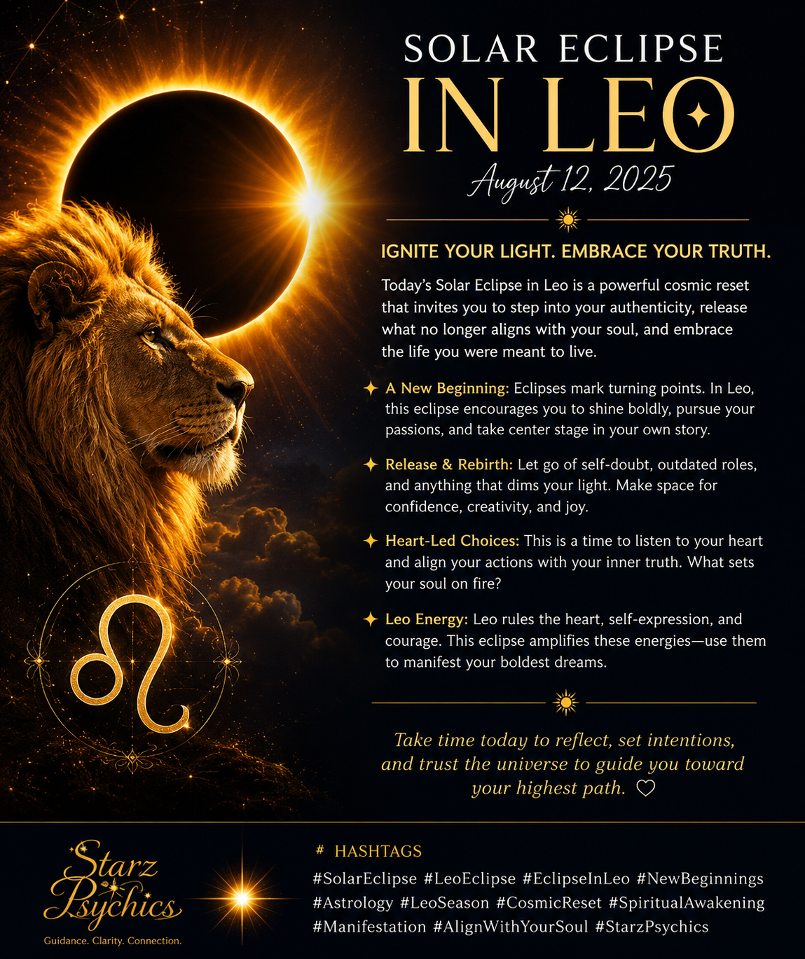 Solar Eclipse in Leo: Step Into Your Light — Starz Psychics spiritual blog, psychic article