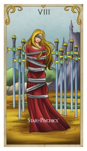 Tarot Card of the Day -  Eight of Swords — Starz Psychics spiritual blog, psychic insights