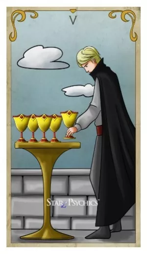 Starz Tarot Card for Today - Five of Cups