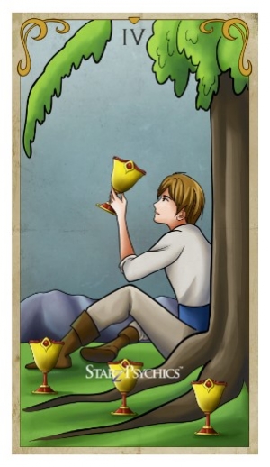 Tarot Card of the Day -  Four of Cups — Starz Psychics spiritual blog, psychic insights