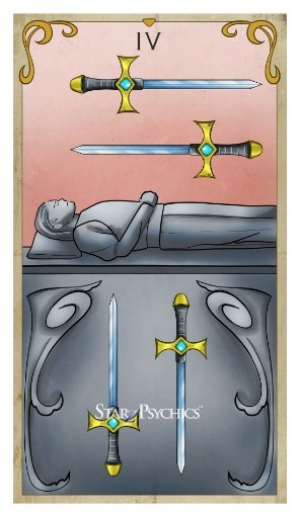 Tarot Card of the Day -  Four of Swords — Starz Psychics spiritual blog, psychic insights