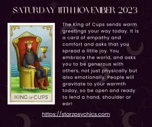 Daily Tarot Card  for Today -  King of Cups