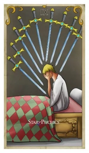Tarot Card  -  Nine of Swords