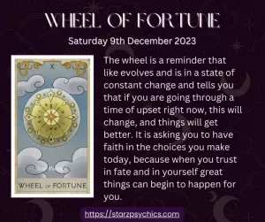 Starz Tarot Card for Today - Wheel of Fortune
