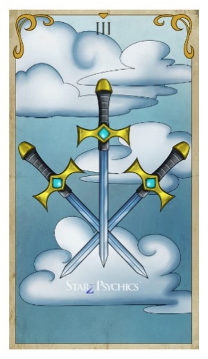 Tarot Card  -  Three of Swords — Starz Psychics spiritual blog, psychic insights
