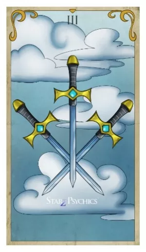 Tarot Card of the Day -  Three of Swords